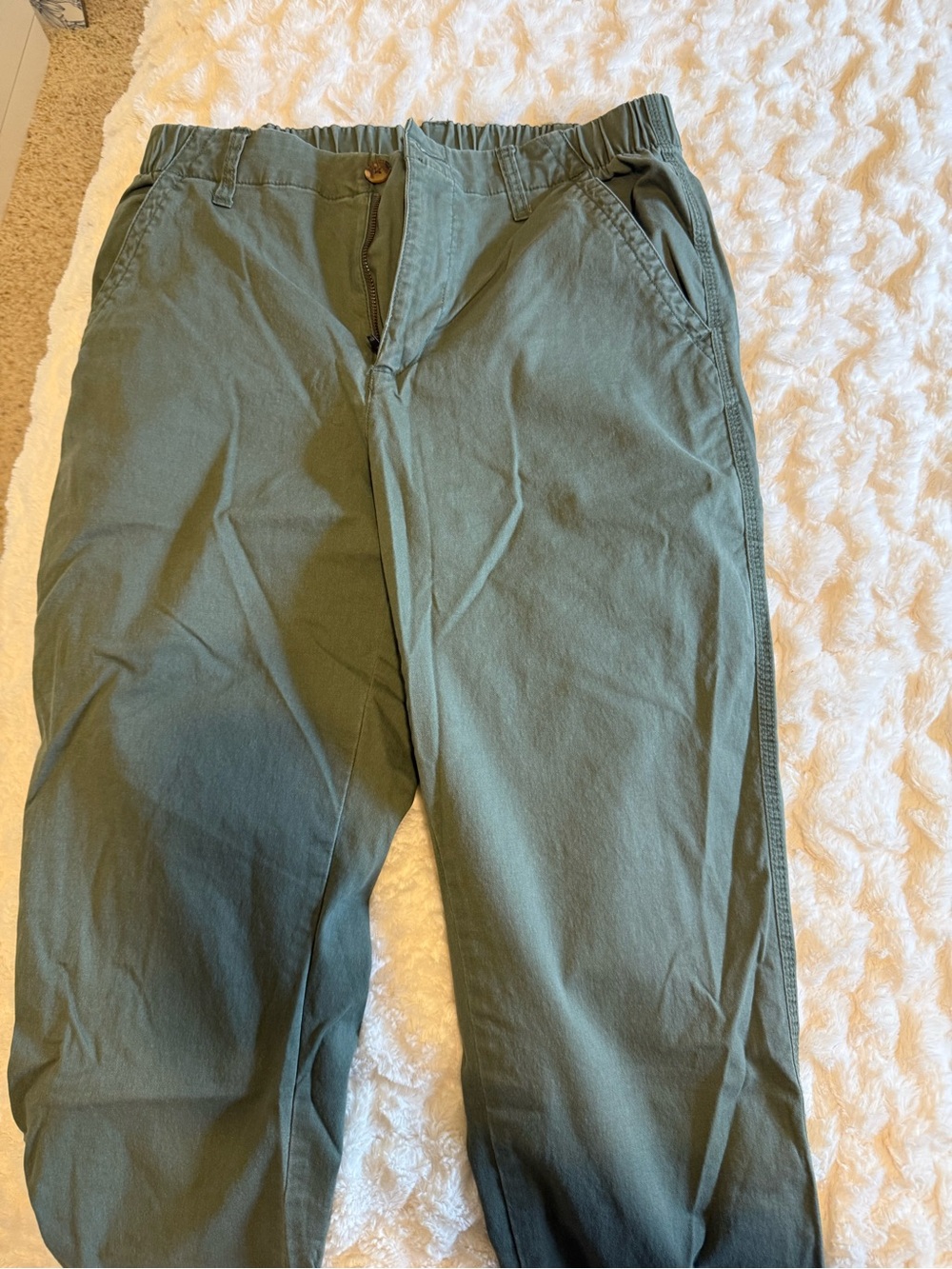 Olive Green Casual Pants